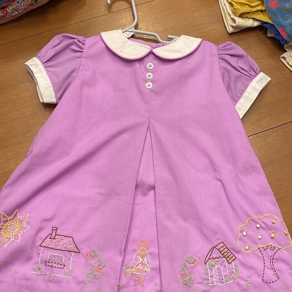 Adorable Purple Dress with Embroidered Details